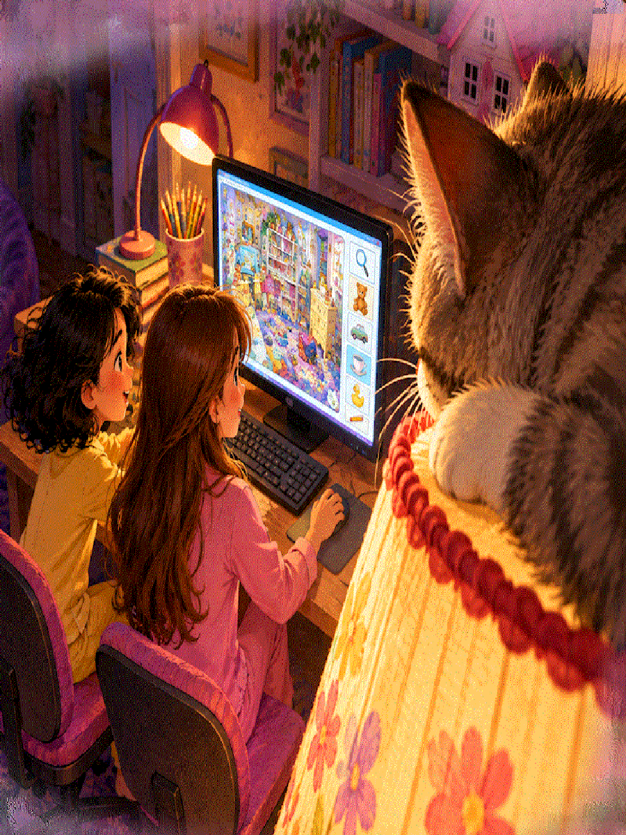 Cathy and Janice in their playroom